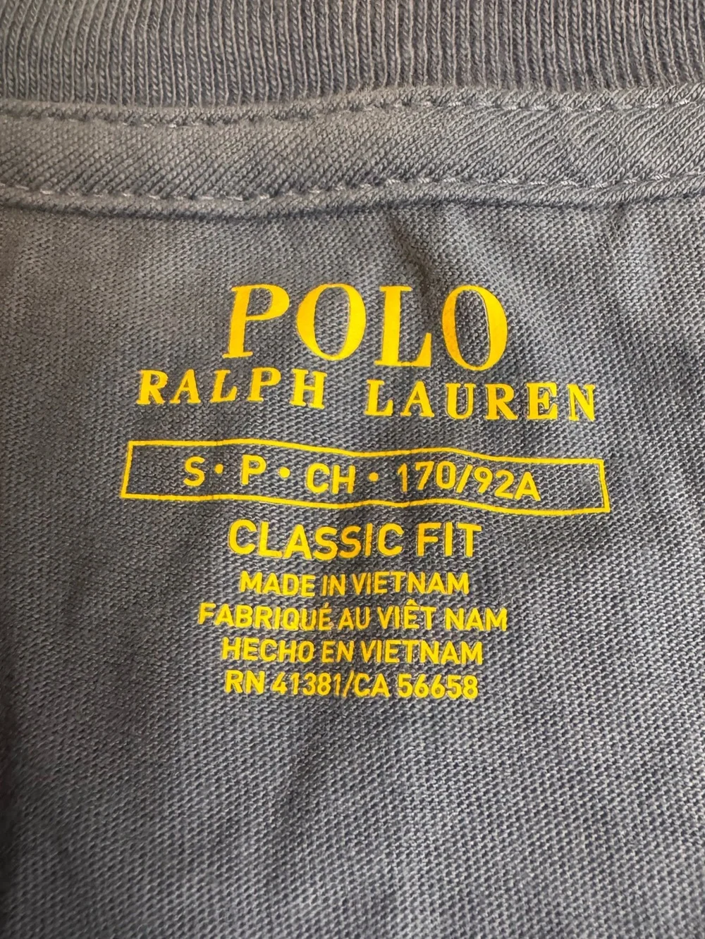 Polo by Ralph Lauren Men’s Navy V-Neck Tee with Red Pony